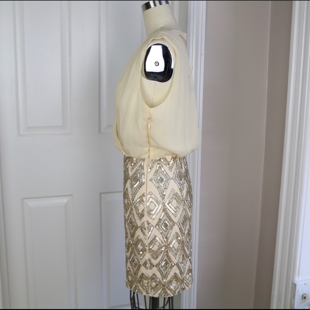 BEBE Hand Beaded Sequin Mini Dress - Picture 4 of 6
